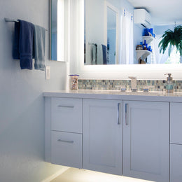 Bathroom with Haisen Barcode in Azuline Natural by LBT