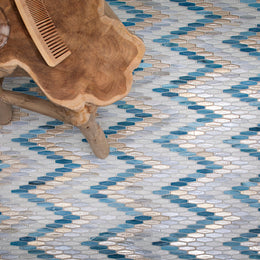 Powder Room featuring Textile Bargello in Morning Light by Lunada Bay Tile