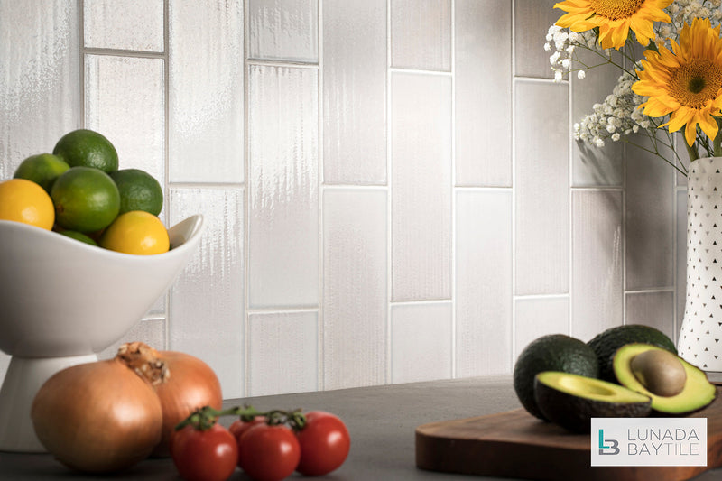Kitchen with Watercolors Post Turner by Lunada Bay Tile