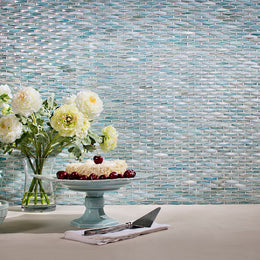 Kitchen with Origami Mosaic Vesper in Cetara Pearl by LBT